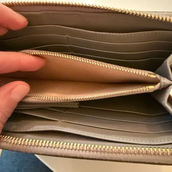 Chloe Marcie Full Zip Around Continental Wallet Gray - Picture 13 of 15